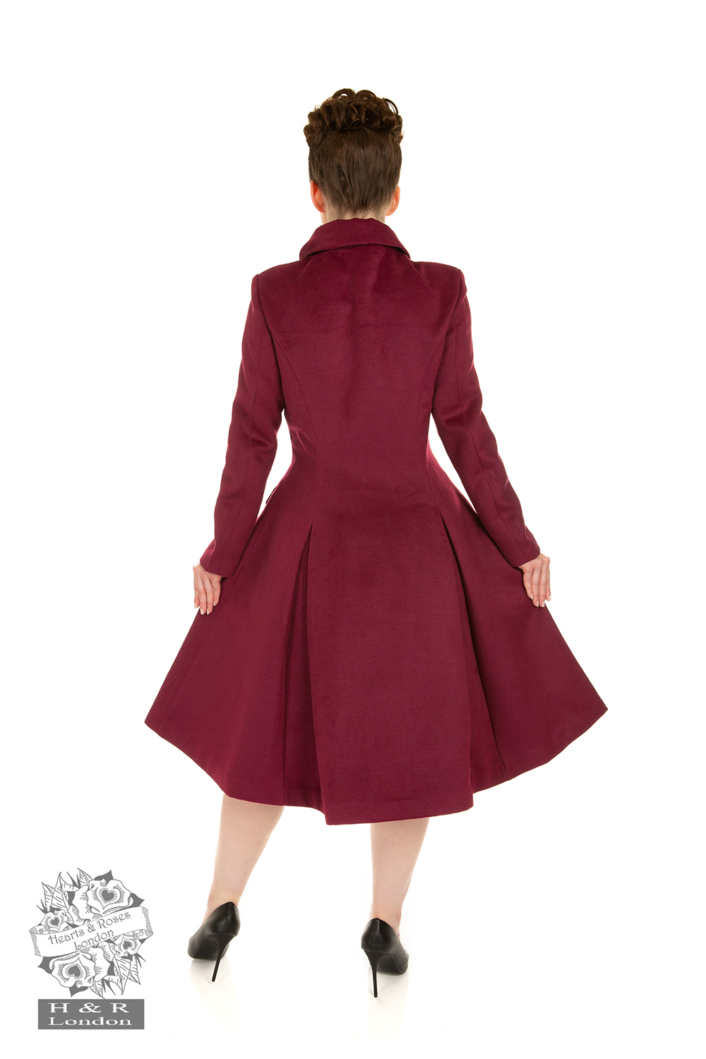 Evelyn Swing Coat in Burgundy